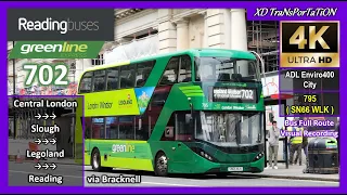 [Reading buses] greenline 702 ~ Central London ➝ Legoland ➝ Bracknell ➝ Reading Station【4K UW】