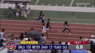 13-Year-Old Tamari Davis Dominates 100m Championship