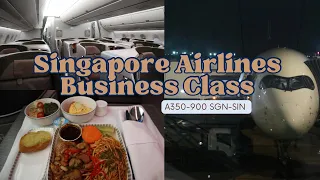 Singapore Airlines A350-900  Business Class Flight Reveiw  - Ho Chi Minh City to Singapore
