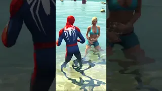gta 5 epic water ragdolls spiderman vs bad girl #shorts