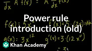 Power rule introduction (old) | Taking derivatives | Differential Calculus | Khan Academy