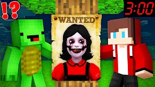 Scary AGATHA is WANTED by JJ and Mikey At Night in Minecraft Challenge! - Maizen