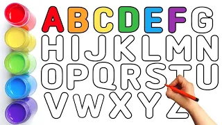 A to Z, kids rhymes, collection for writing along dotted lines for toddler, Alphabet, ABC song, ABCD