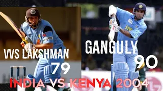 India vs kenya |3rd Match ICC Champions Trophy2004| ganguly 90,vvs Lakshman 79|161 runs