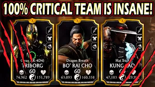 MK Mobile. 100% Critical Hits ARE BROKEN! This Gold Critical Team is MELTING!