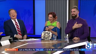 Becky Lynch and Seth Rollins Interview on KTLA 5 News ahead of Wrestlemania Goes Hollywood