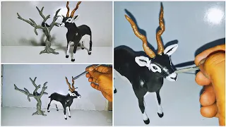 clay Sculpting: How to make clay black deer, Polymer clay tutorial,Diy Clay, Clay modelling,#clayart