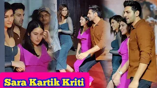 Kriti Sanon With Kartik Aaryan and Sara Ali Khan Going Together after Gadar 2 Success Party at |Trio