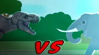 T-REX VS ELEFANTE (Africano) "Batalhas Pré Históricas"