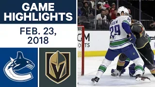 NHL Game Highlights | Canucks vs. Golden Knights - Feb. 22, 2018