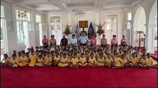 Fiji's President receives a school visit from the Year 1 & Year 2 students of AOG Primary School