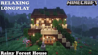 Minecraft Relaxing Longplay - Rainy Forest house - Cozy Cottage House (No Commentary) 1.19
