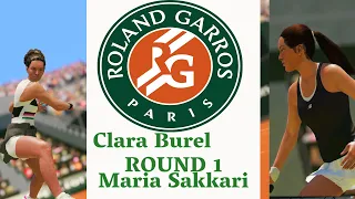 Clara Burel     vs   Maria Sakkari   | 🏆 ⚽ Roland Garros Round 1     (22/05/2022) 🎮 FrenchOpen