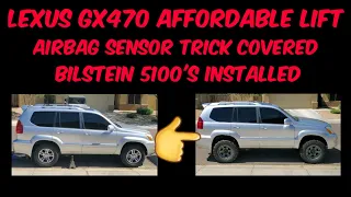 SIMPLE LEXUS GX470 / GX460 / 03-09 4RUNNER LIFT. AIRBAG TRICK - BILSTEIN 5100 - DIFF DROP