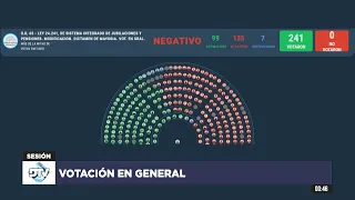 🟥 VOTACIÓN - Expediente sobre Jubilaciones y Pensiones, Dictamen de Mayoría -Sesión 04-06-2024