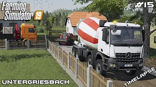 Pouring concrete driveways | Lawn Care on Untergriesbach | Farming Simulator 19 | Episode 15