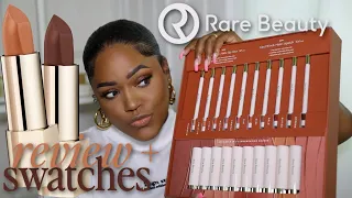 RARE BEAUTY KIND WORDS LIPSTICKS + LIP LINERS SWATCHES  + REVIEW ON DARK SKIN