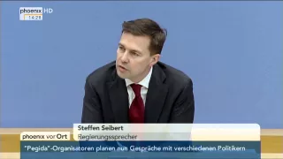 Pegida-Absage: Reaktion von Regierungssprecher Seibert am 19.01.2015