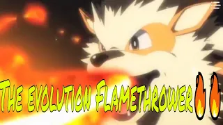 The evolution Flamethrower🔥🔥 of in the Pokémon anime