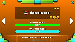 Geometry Dash Lite: Clubstep (Demon) complete (all coins)