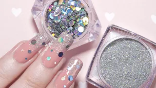 ✨How To Use Loose Glitter (How To Apply Fine & Chunky Glitter On Natural Nails) - femketjeNL