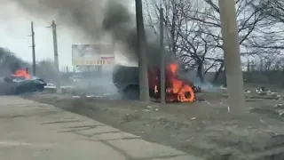 Знищений сьогодні вдень блокпост окупантів поблизу міста Суми