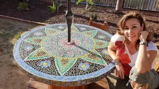 Outdoor mosaic table by MJ