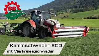 BB-Umwelttechnik | Steyr CVT 4130 | BBU Kammschwader 330F ECO | Krone Swadro 1400 4- Kreiselschwader