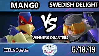 GOML 2019 SSBM - C9 | Mango (Falco) Vs. Swedish Delight (Sheik) Smash Melee Tournament W. Quarters