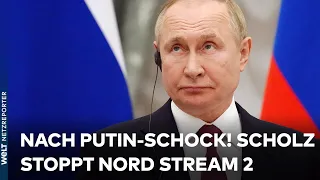 UKRAINE-KRISE: Wegen Wladimir Putin! Kanzler Olaf Scholz stoppt Gaspipeline Nord Stream 2
