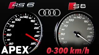 2018 Audi RS6 Performance vs. S8 Plus - Acceleration Sound 0-100, 0-300 km/h | APEX