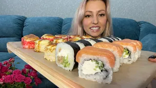 МУКБАНГ |СУШИ🍣🍱Ответы на вопросы 🙌😊