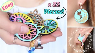 22 Wooden Jewelry Ideas (Painting, Varnishing, Resin, Finishing) DIY Rings, DIY Earrings, Necklaces!