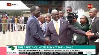 KICC: Raila Odinga has arrived for the Africa Climate Summit, received by DP Rigathi Gachagua