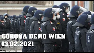Unangemeldeter "Spaziergang" Polizeieinsatz Wien 13.02.2021