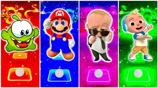 Om Nom 🆚 Super Mario 🆚 Baby Boss 🆚 Cocomelon | Who Is Best?🎯 in Tiles Hop EDM Rush🎶