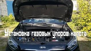 Установка газовых упоров капота