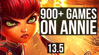 ANNIE vs AURELION SOL (MID) | 900+ games, 13/3/13, Legendary, 1.1M mastery | KR Master | 13.5