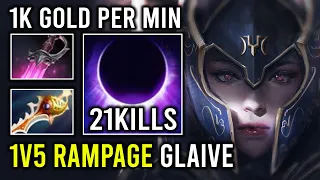 EPIC 1v5 Rampage Rapier Comeback 720 Damage Per Hit 1K GPM Unlimited Glaives Luna Dota 2