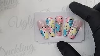 Art Gel Floral Nail Art Demo - Ugly Duckling Nails Inc.