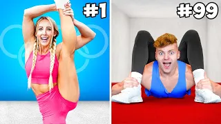 100 GYMNASTICS DARES IN 1 HOUR