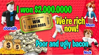 🥓 TEXT TO SPEECH 💸 A Poor Bacon Became A Millionaire 💎 Roblox Story