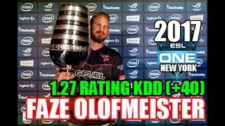 FaZe Olofmeister ESL NEW YORK 2017 WINNER 1.27 KDD (+40) 118 KILLS