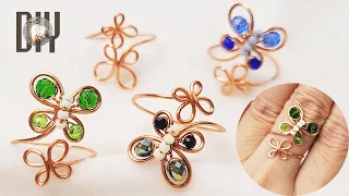 Wire ring making tutorials | couple butterfly | bead ring | DIY  984