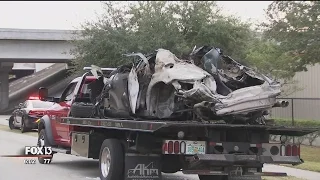 Father, two children killed in fiery crash off I-75 overpass