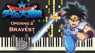 Dragon Quest Dai No Daibouken ダイの大冒険 2020 Opening 2 - Bravest - Synthesia Piano Cover / Tutorial
