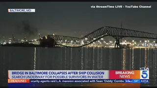 Cargo ship hits Baltimore's Key Bridge, collapsing it