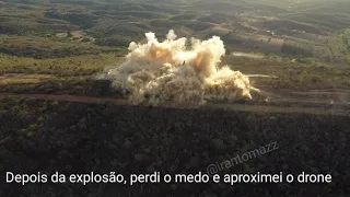 Detonação em complexo eólico captada por drone