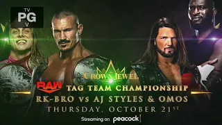 WWE Crown Jewel 2021 Match Card RK-BRO Vs AJ Styles & Omos