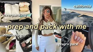 TRAVEL PREP VLOG: pack with me for california, nails, glow up, & more! (prep + pack with me!) 2022